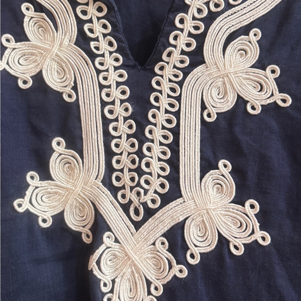 Navy Blue Embroidered Blouse - Picture 6 of 9
